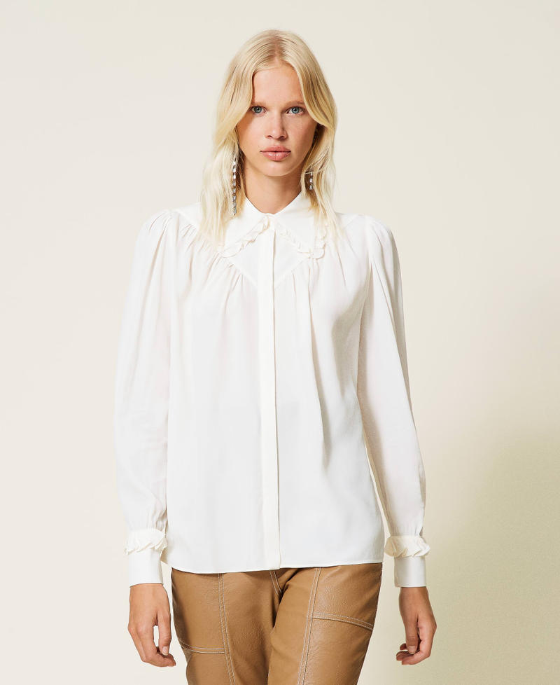Рубашка из смесового шелка Белый Снег женщина 212TP2504-06