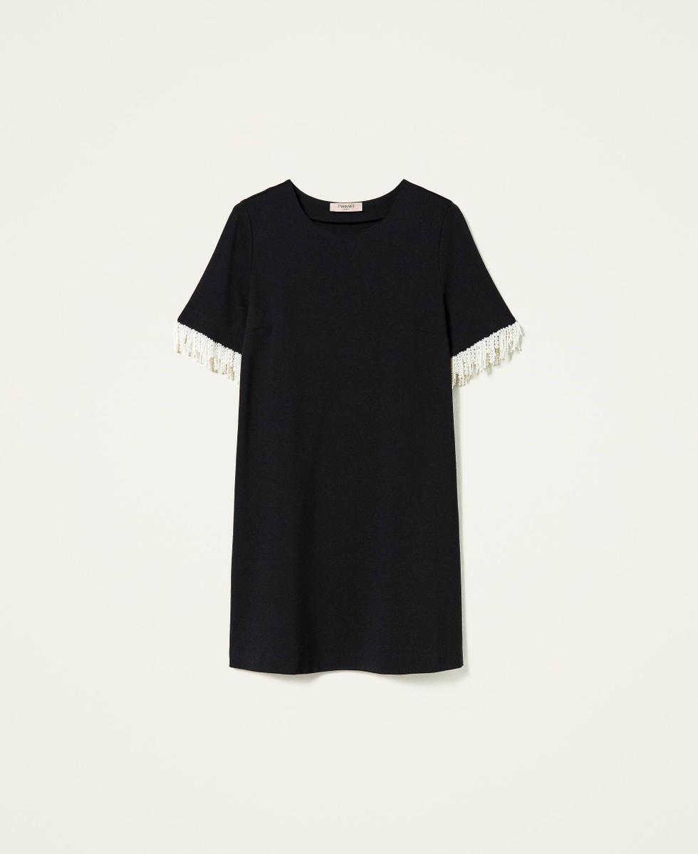 Vestido con flecos de cuentas Negro Mujer 212TP2531-0S