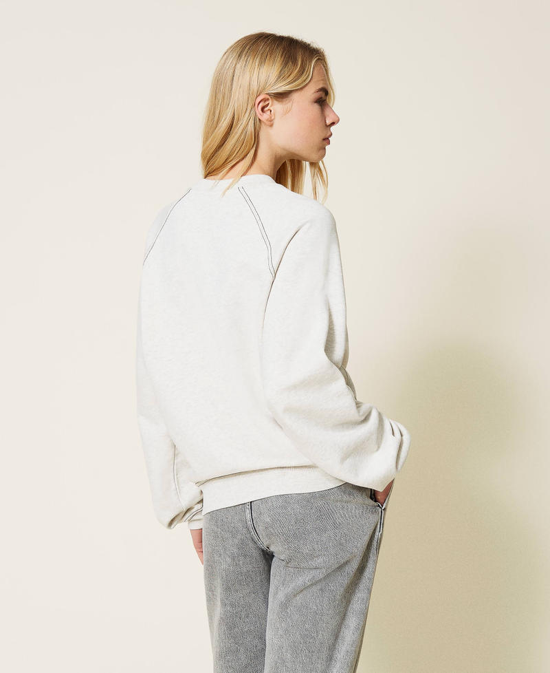 Sudadera con flecos de cuentas Gris M&eacute;lange Claro Mujer 212TP2541-05