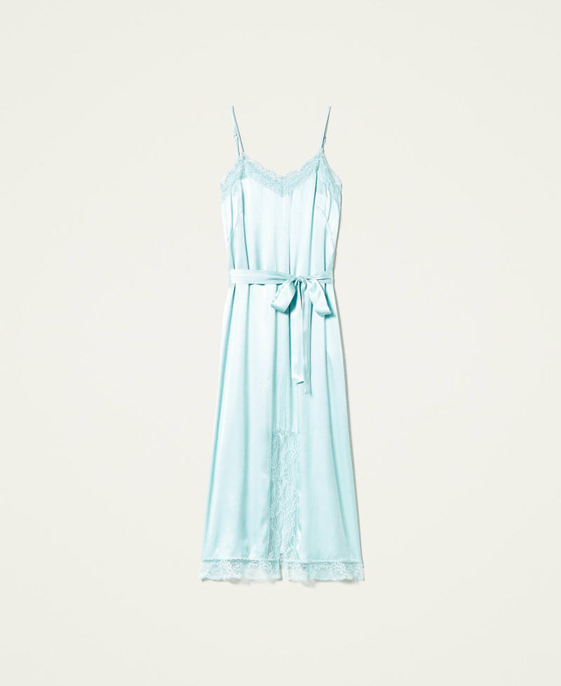Satin slip dress with lace “Dark Nymph” Green Woman 212TP2600-0S