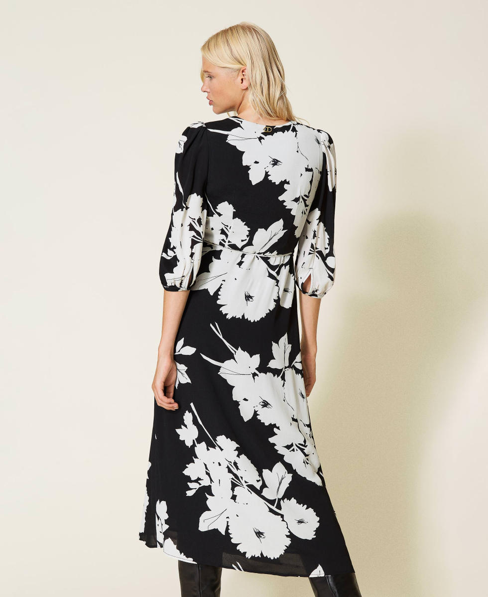 Vestido largo de crepé de flores Mujer, | TWINSET Milano