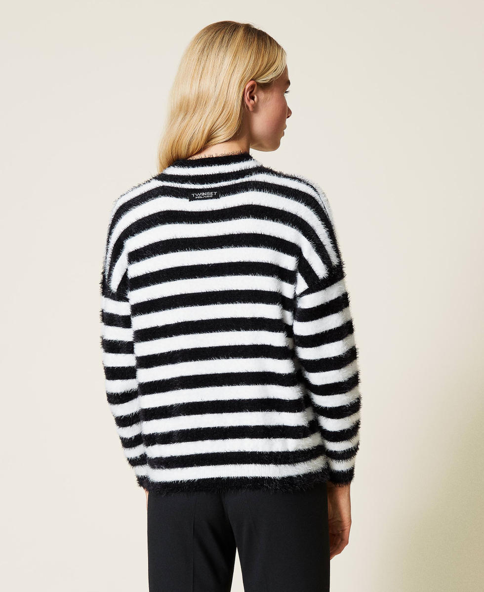 Maglia a righe bianca e nera hotsell