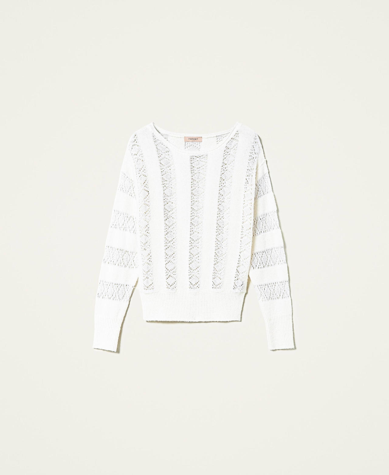 Jumper with openwork stripes White Snow Woman 212TP3070-0S