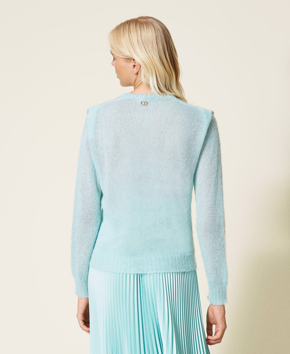 Mohair blend jumper Green Satin Woman 212TP3091-04