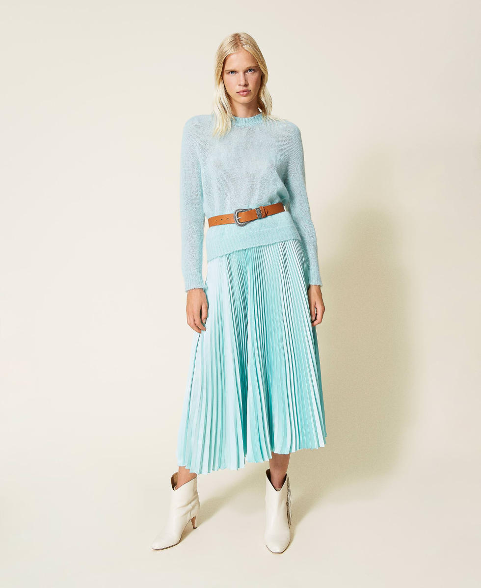 Mohair blend jumper Green Satin Woman 212TP3091-0T