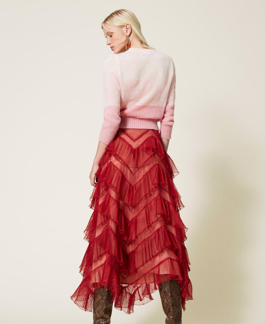 Mohair blend cardigan Canyon Pink Multicolour Stripes Woman 212TP3092-05