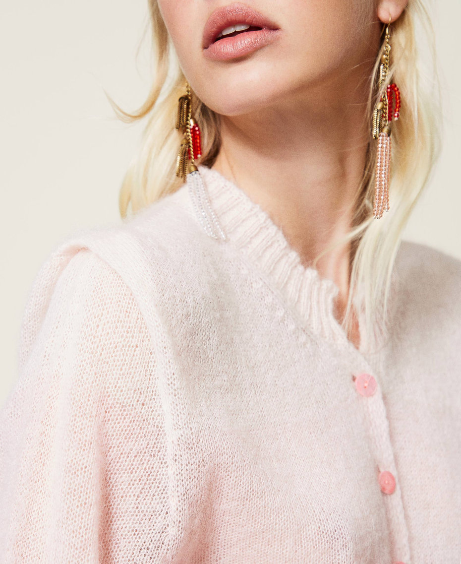 Mohair blend cardigan Canyon Pink Multicolour Stripes Woman 212TP3092-06