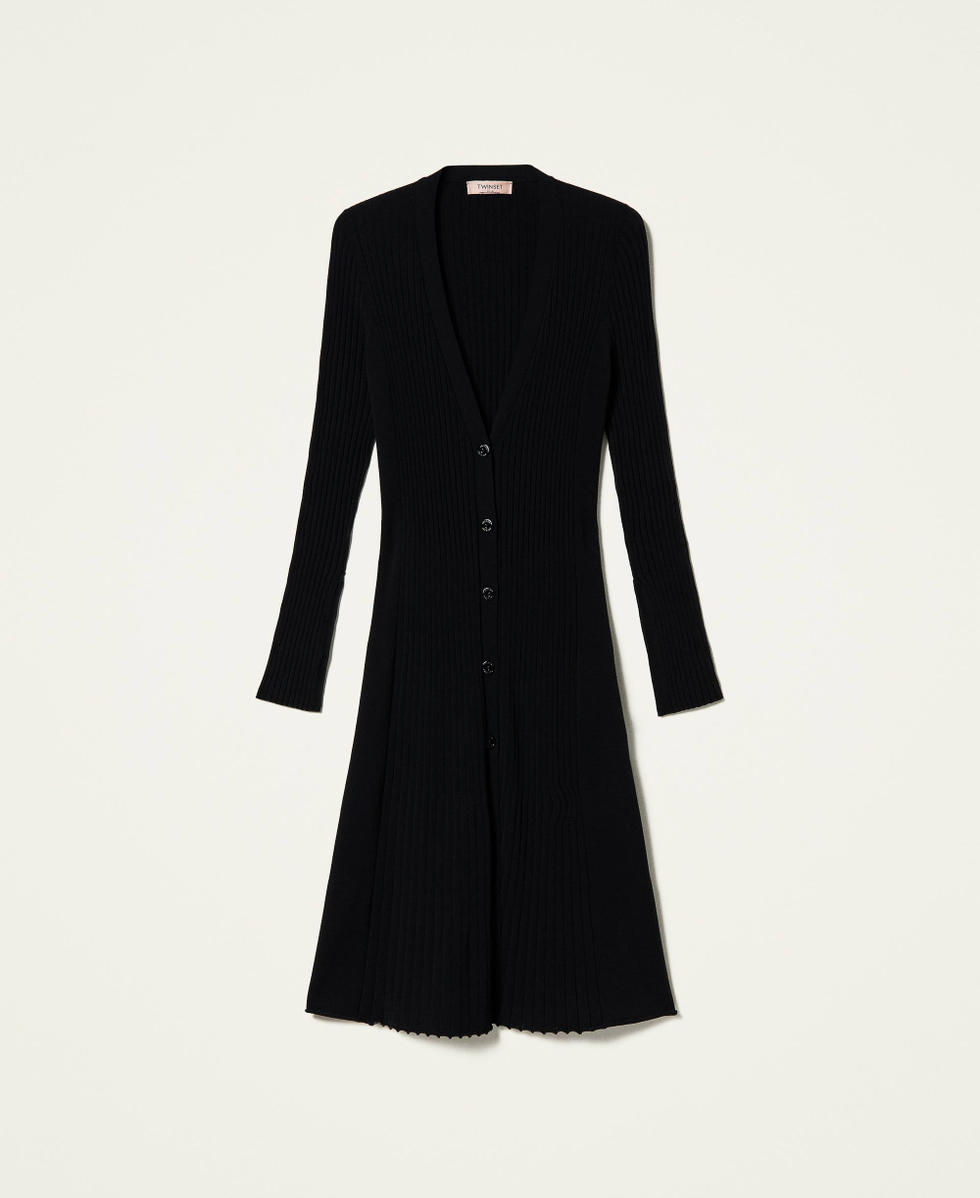 Maxi cardigan c&ocirc;tel&eacute; Noir Femme 212TP3112-0S