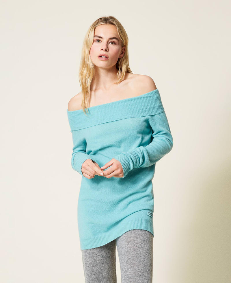 Pullover aus Kaschmirmischung Green Satin Frau 212TP3141-05