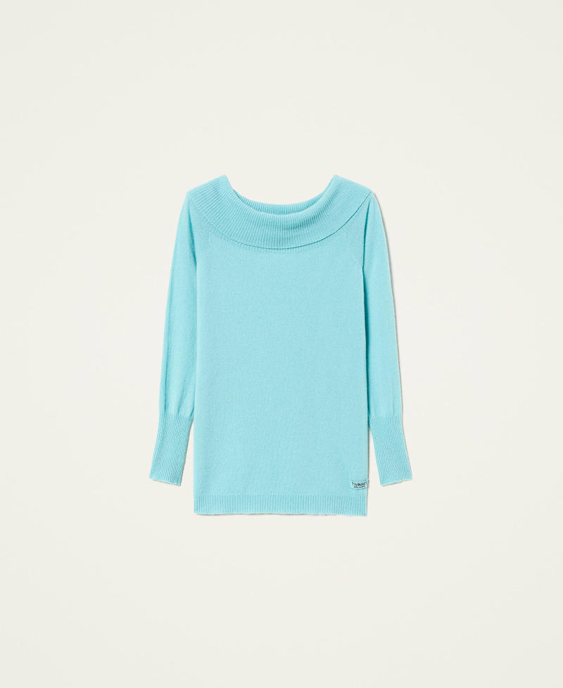 Pullover aus Kaschmirmischung Green Satin Frau 212TP3141-0S