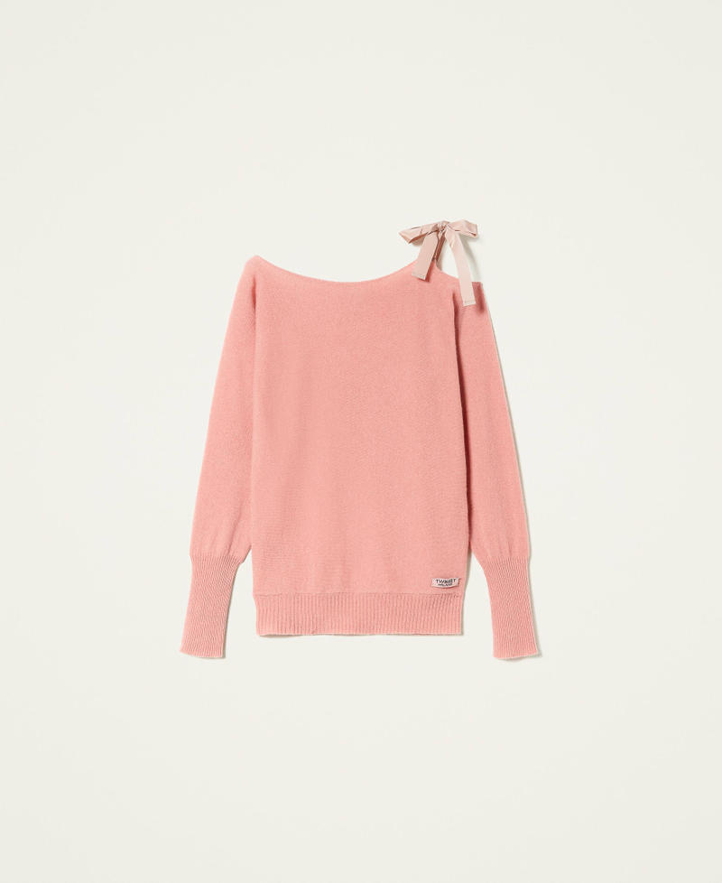 Cashmere blend jumper with ribbon Canyon Pink Woman 212TP3143-0S