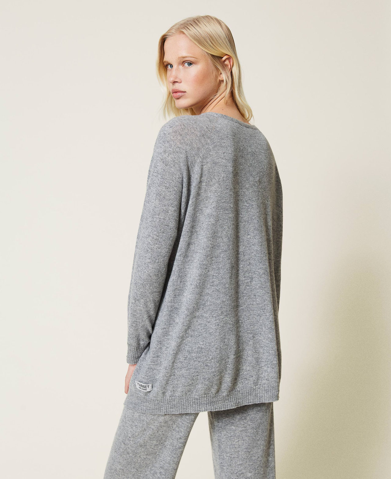 Cardigan aus Kaschmirmischung Grau Melange Frau 212TP3145-03