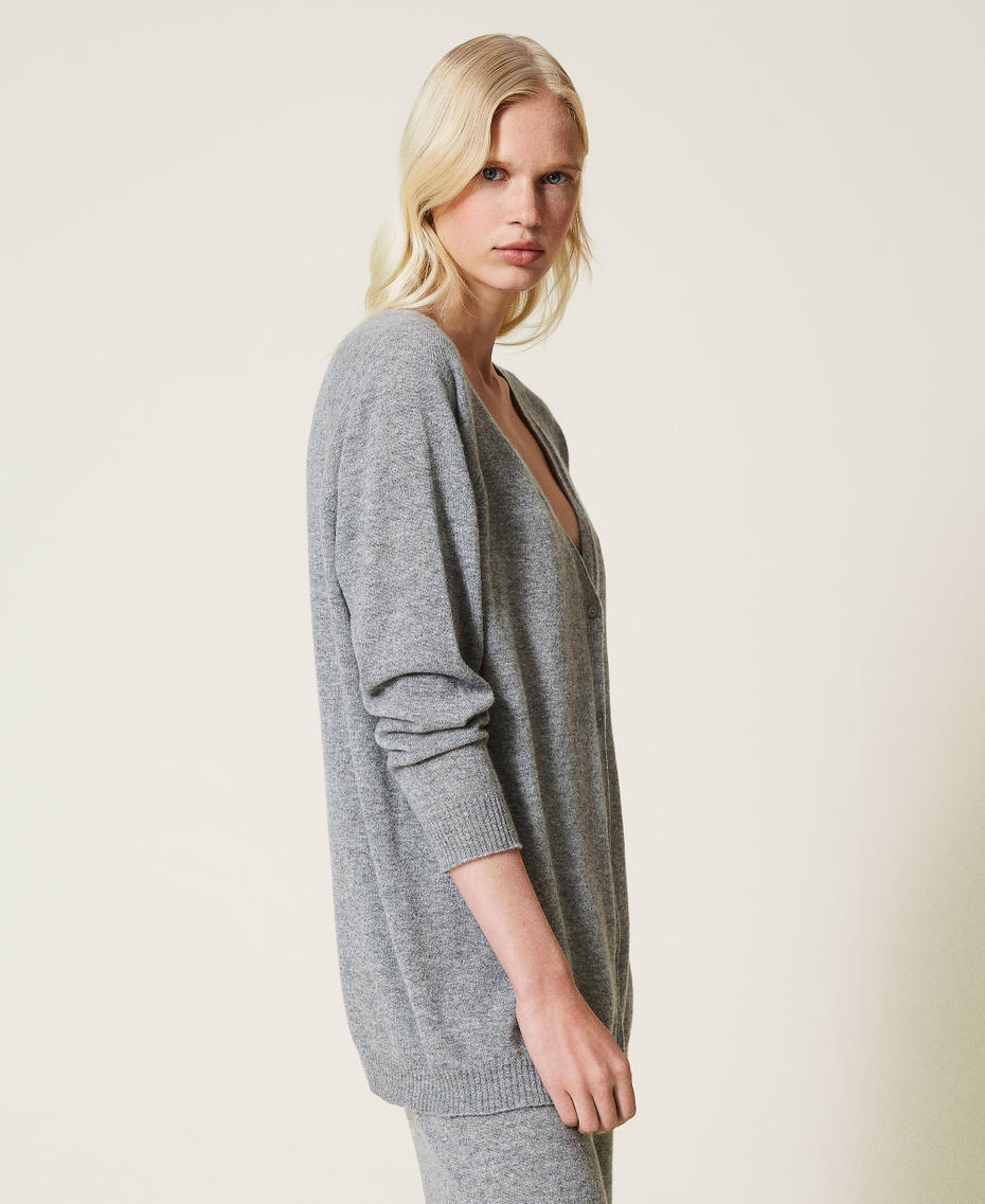 Cardigan aus Kaschmirmischung Grau Melange Frau 212TP3145-05