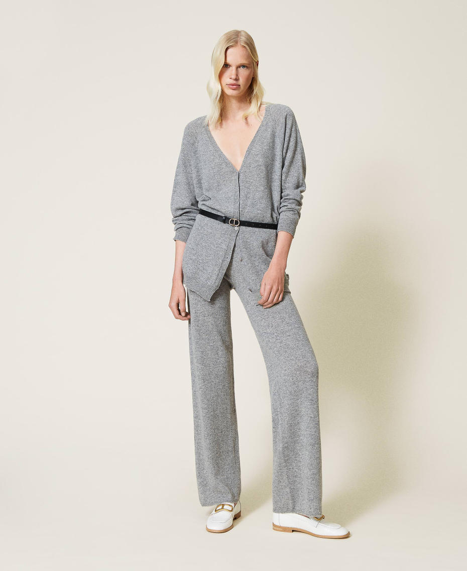 Cardigan aus Kaschmirmischung Grau Melange Frau 212TP3145-0T