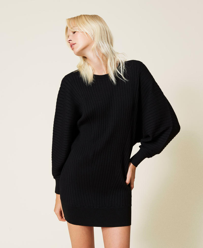 Ribbed knit dress Black Woman 212TP3212-01