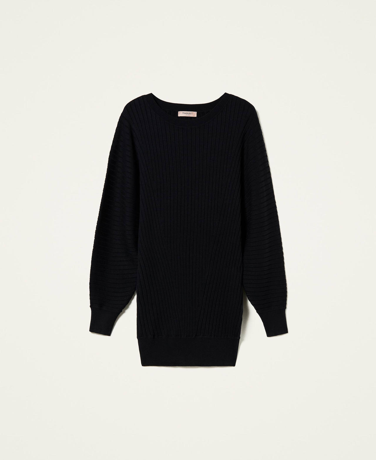 Ribbed knit dress Black Woman 212TP3212-0S