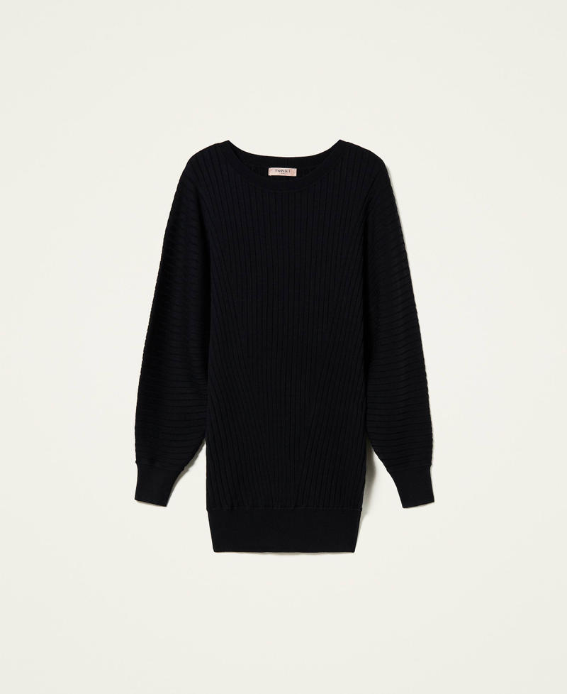 Ribbed knit dress Black Woman 212TP3212-0S