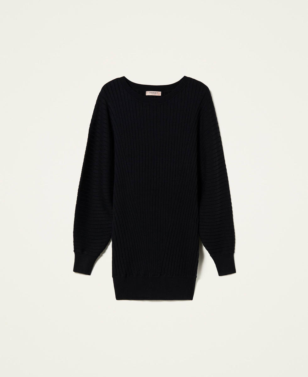 Ribbed knit dress Black Woman 212TP3212-0S