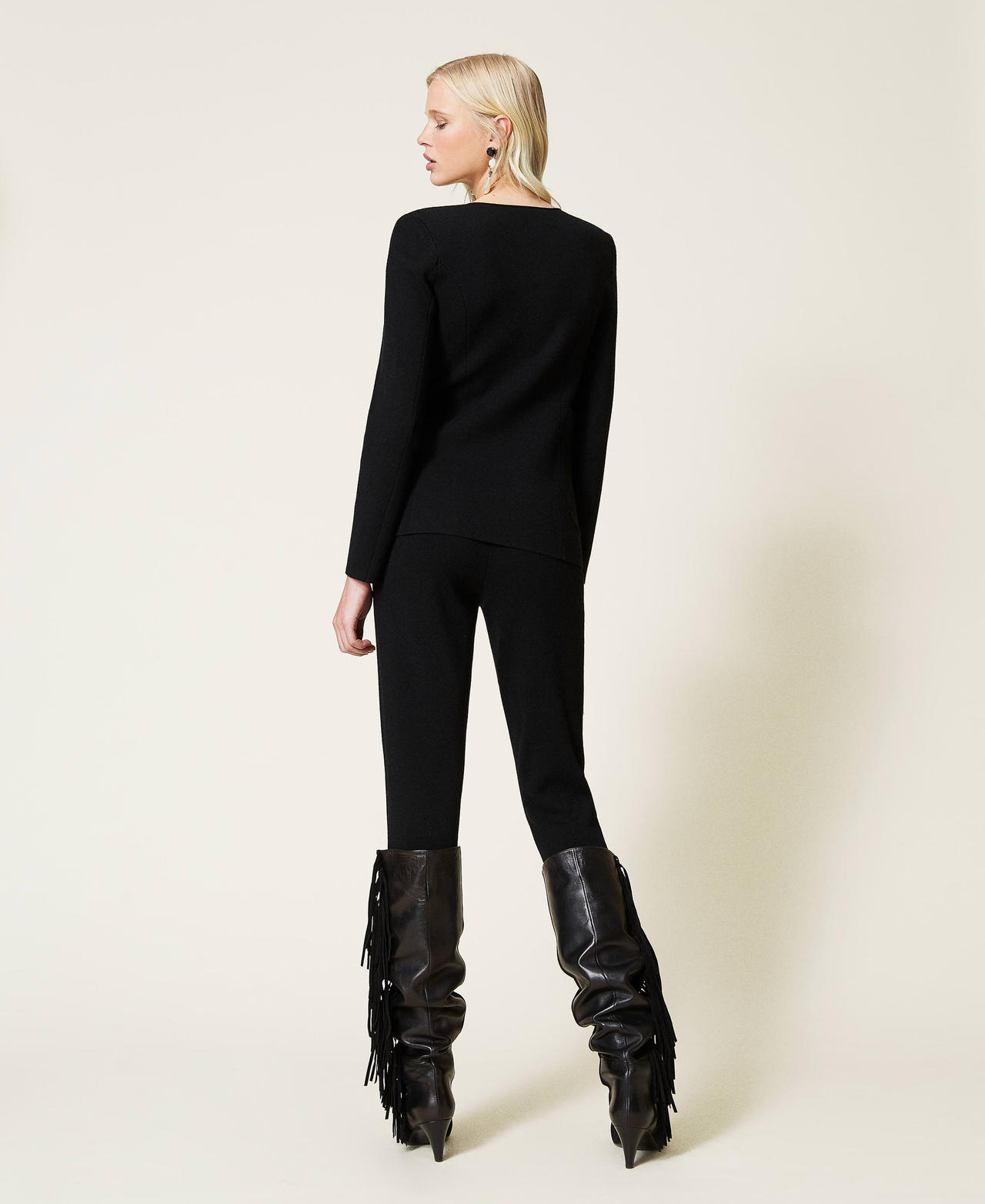 Knit cigarette trousers