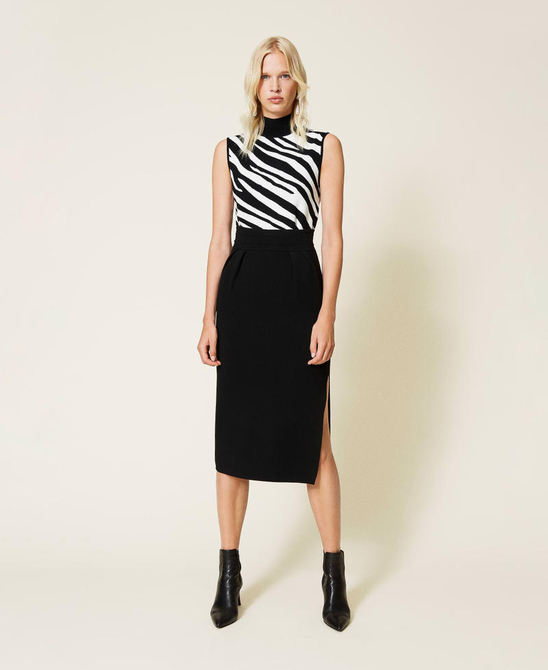 Knit midi skirt Black Woman 212TP3242-01