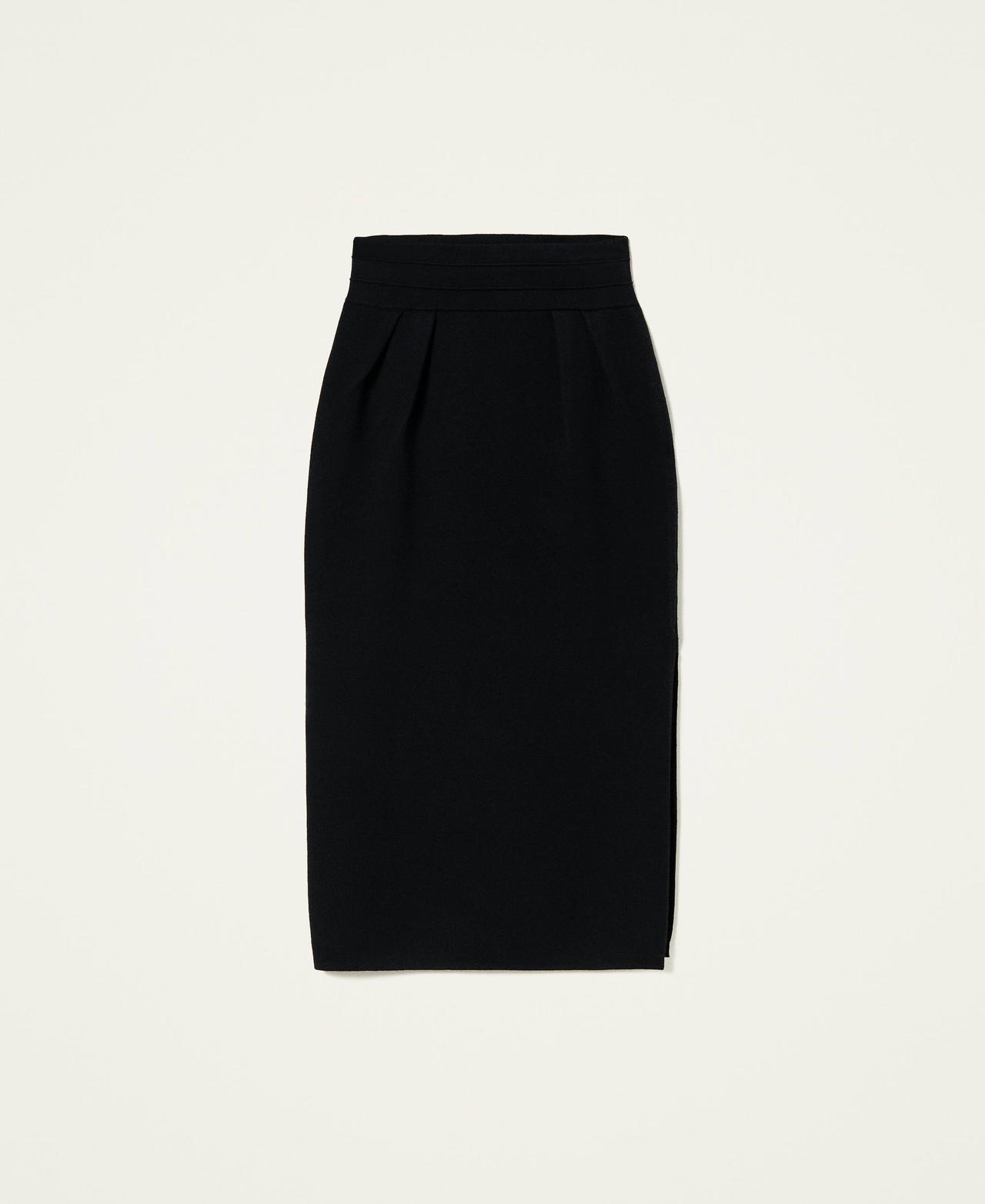 Knit midi skirt Black Woman 212TP3242-0S