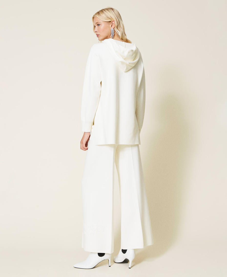 Трикотажные брюки-палаццо Белый Снег женщина 212TP3247-04