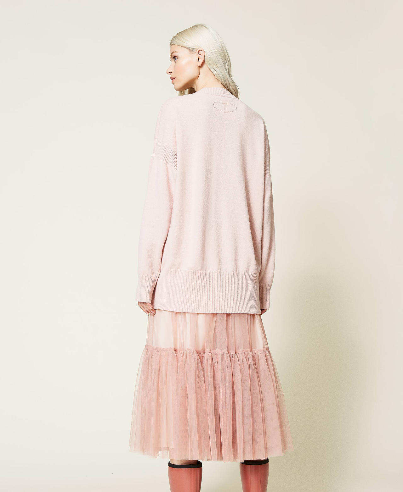Tulle skirt with recycled polyester Quartz Pink Woman 212TQ2130-03