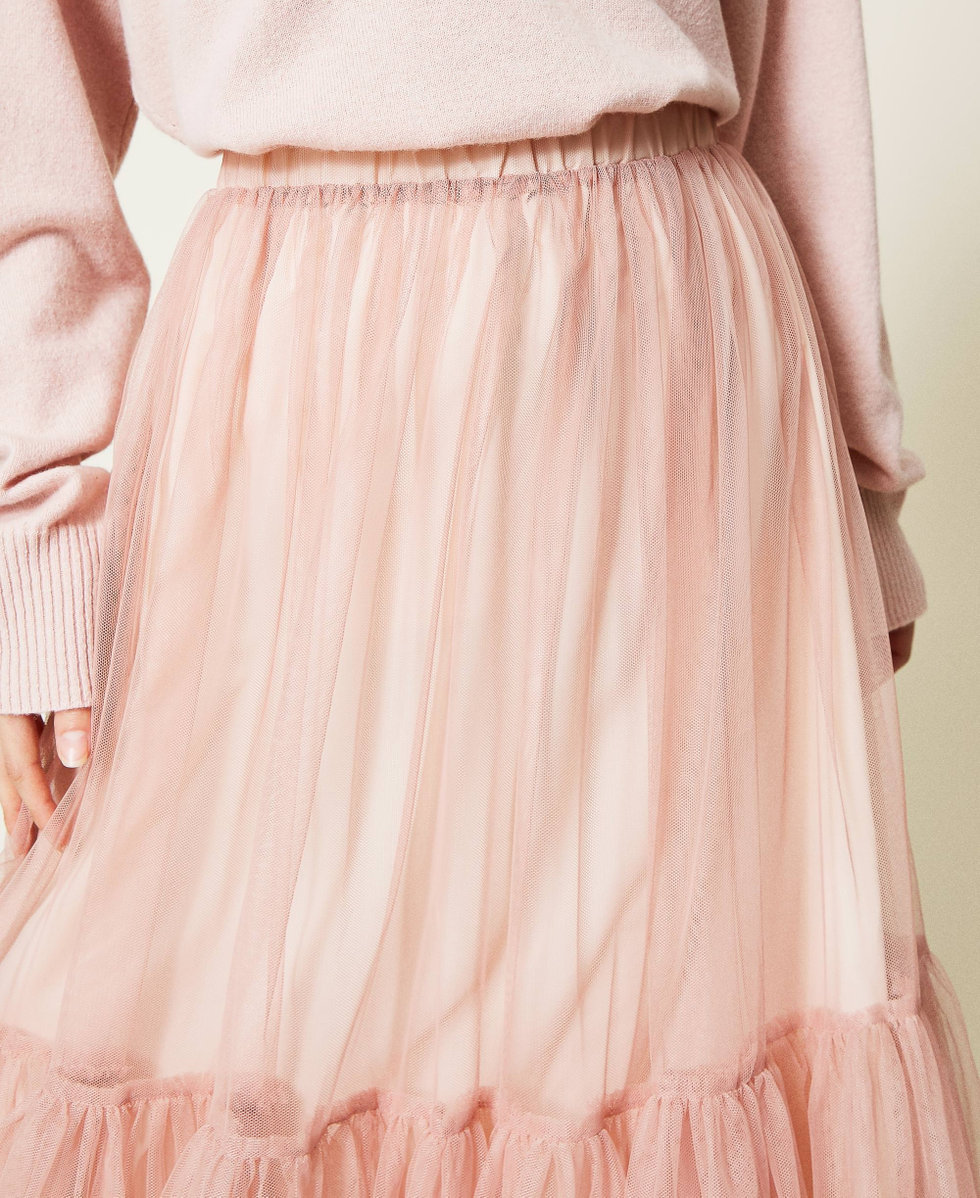 Tulle skirt with recycled polyester Woman Pink TWINSET Milano