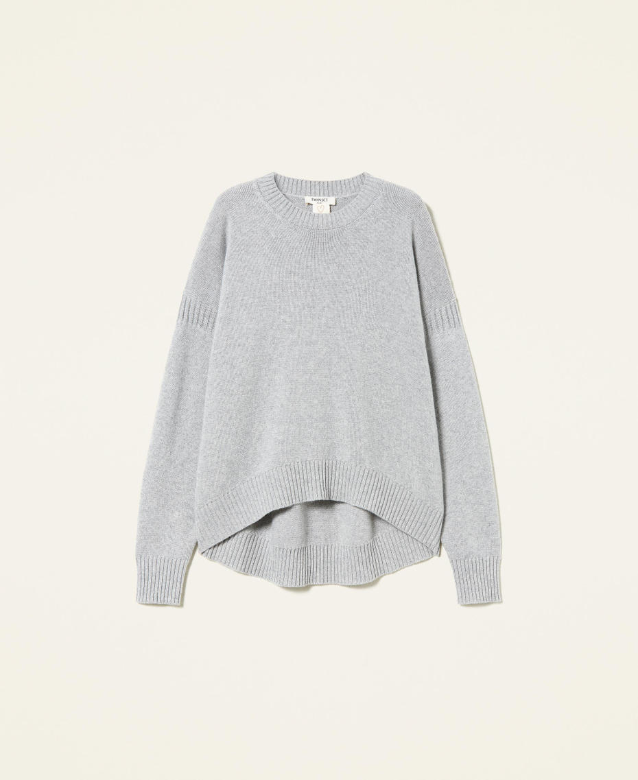 Recycled cashmere blend jumper Chalk Woman 212TQ3120-0S