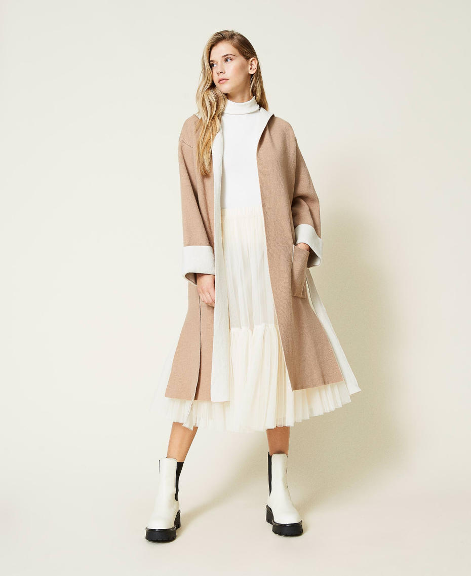 Cardigan en laine m&eacute;rinos et fil recycl&eacute;