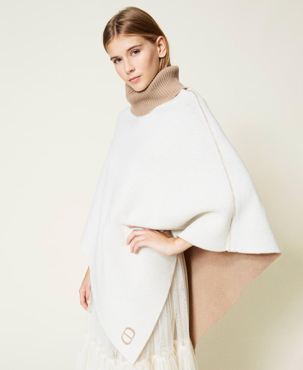 Poncho femme laine cachemire sale