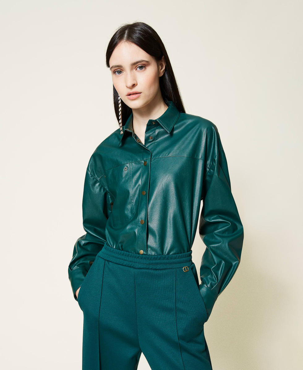 Camisa verde oscuro mujer best sale