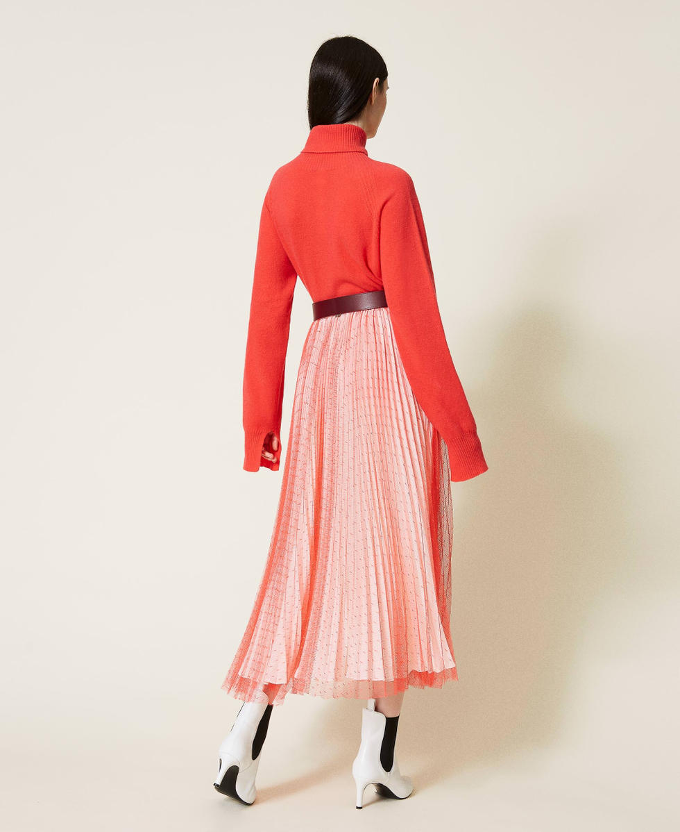 Plumetis tulle long skirt Woman Red TWINSET Milano