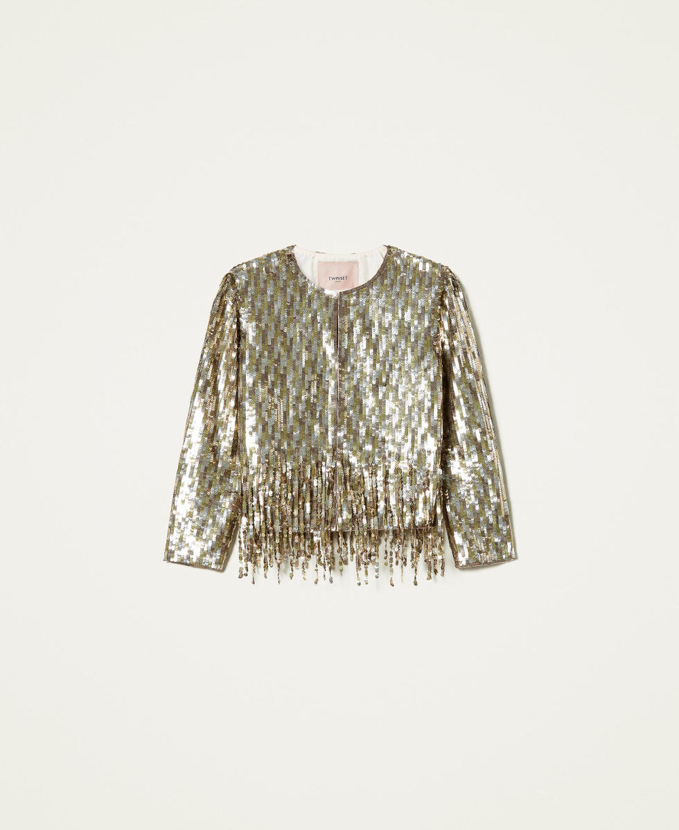 Gold glitter jacket discount