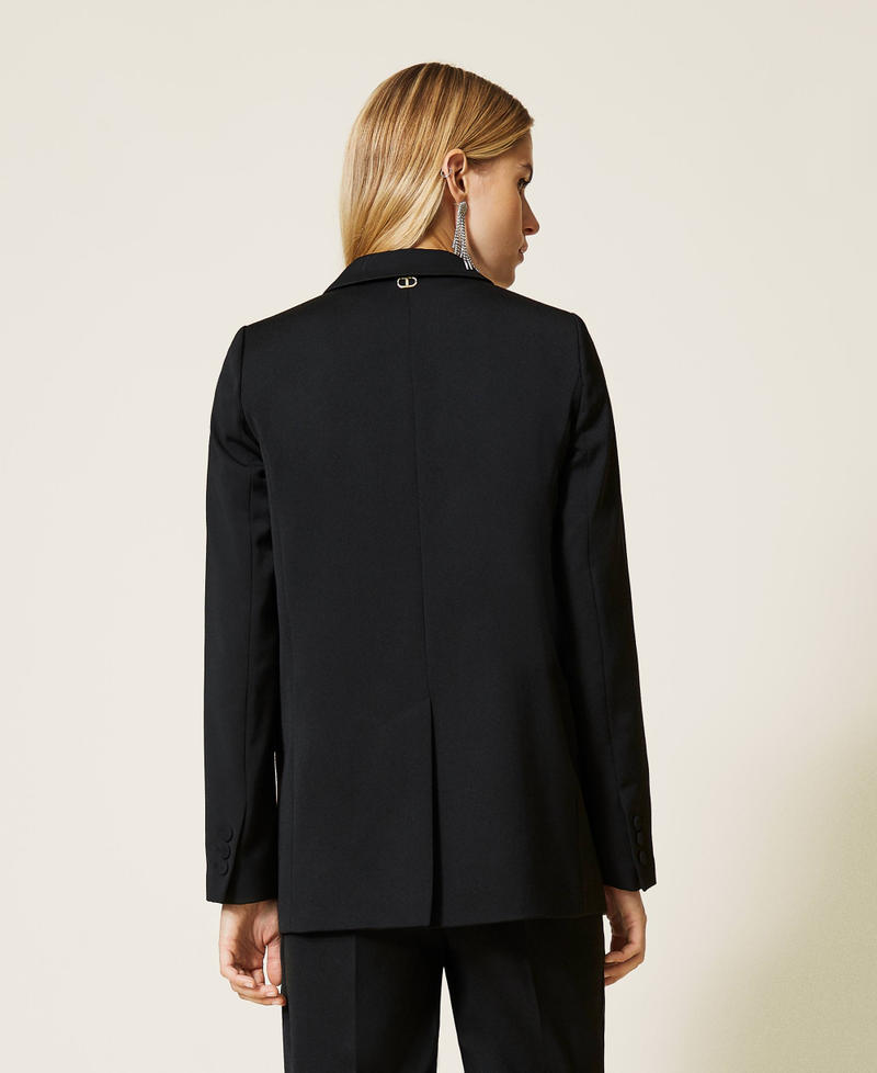 Giacca in raso di misto lana Nero Donna 212TT2191-04
