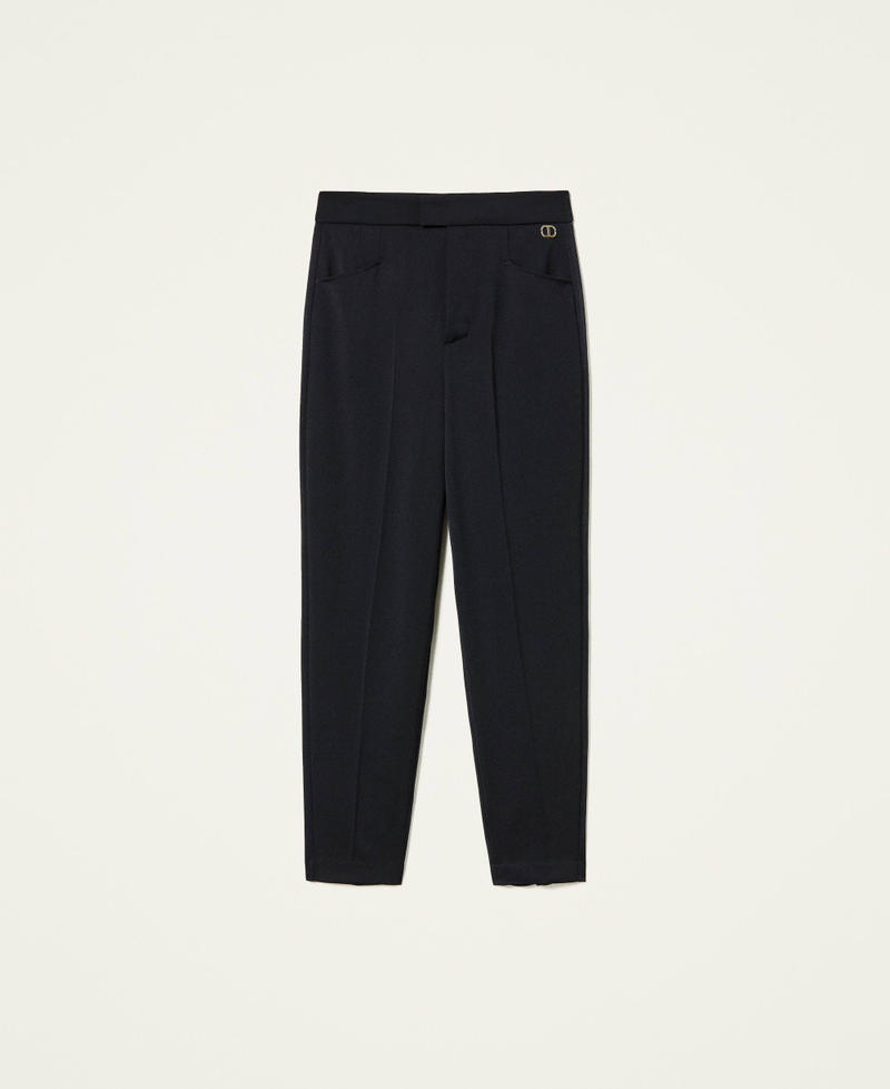 Pantaloni in raso di misto lana Nero Donna 212TT2192-0S