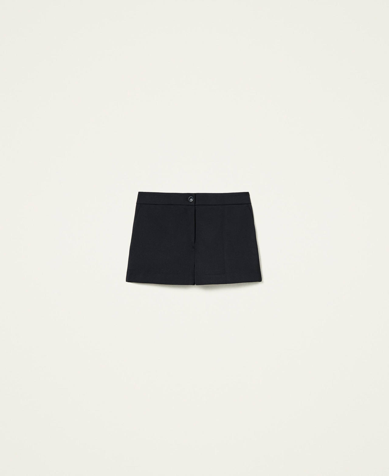 Shorts in raso di misto lana Nero Donna 212TT2195-0S
