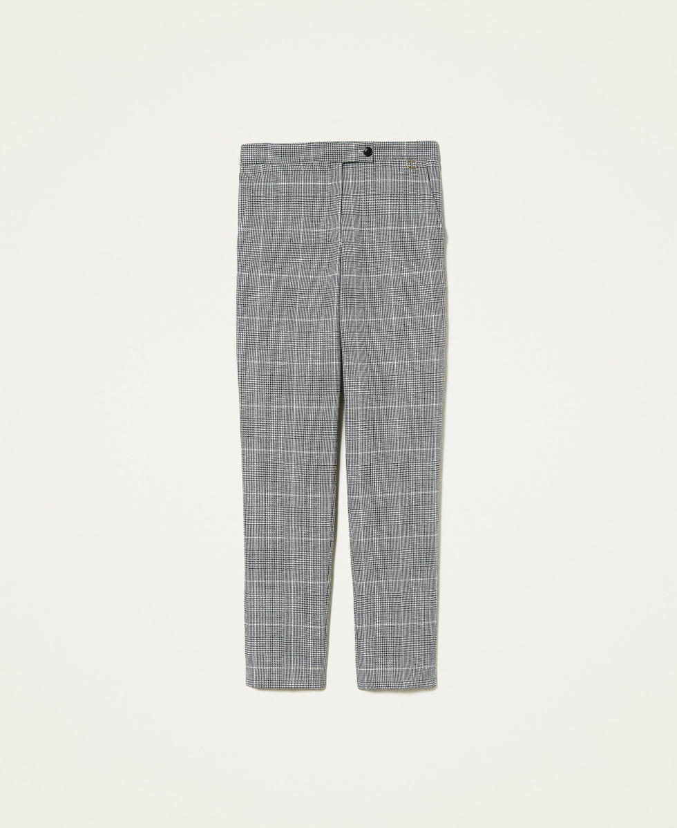 Italian Wool Sutton Trouser in Khaki Glen Plaid