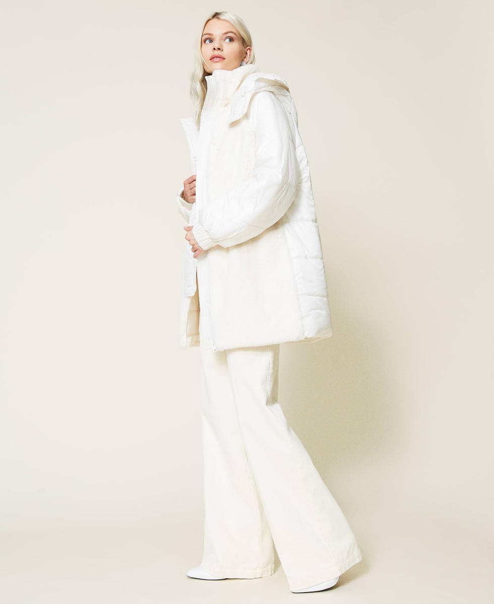 Quilted puffer jacket with inserts White Snow Woman 212TT2211-02
