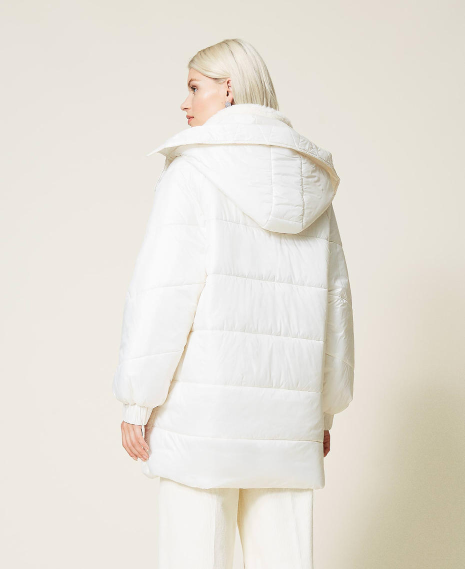 Quilted puffer jacket with inserts White Snow Woman 212TT2211-03