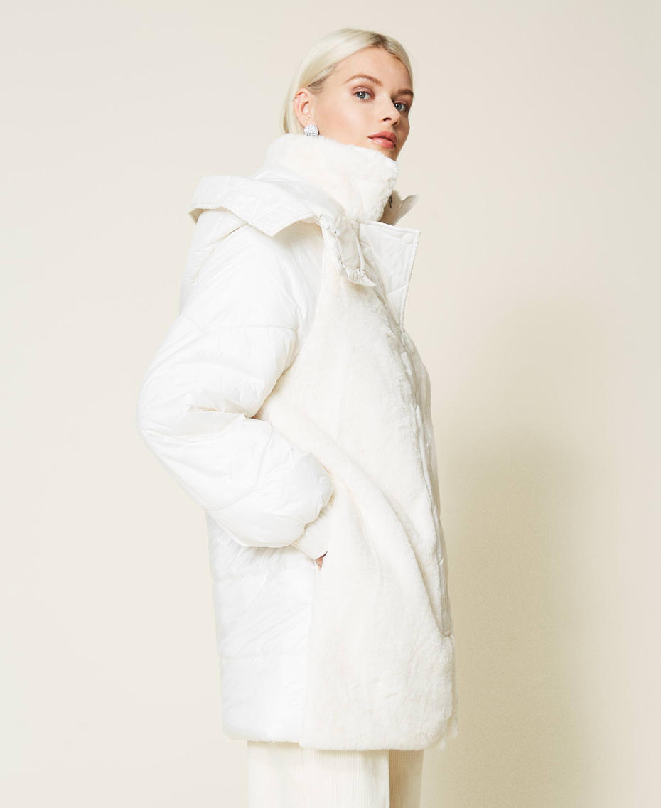 Quilted puffer jacket with inserts White Snow Woman 212TT2211-04