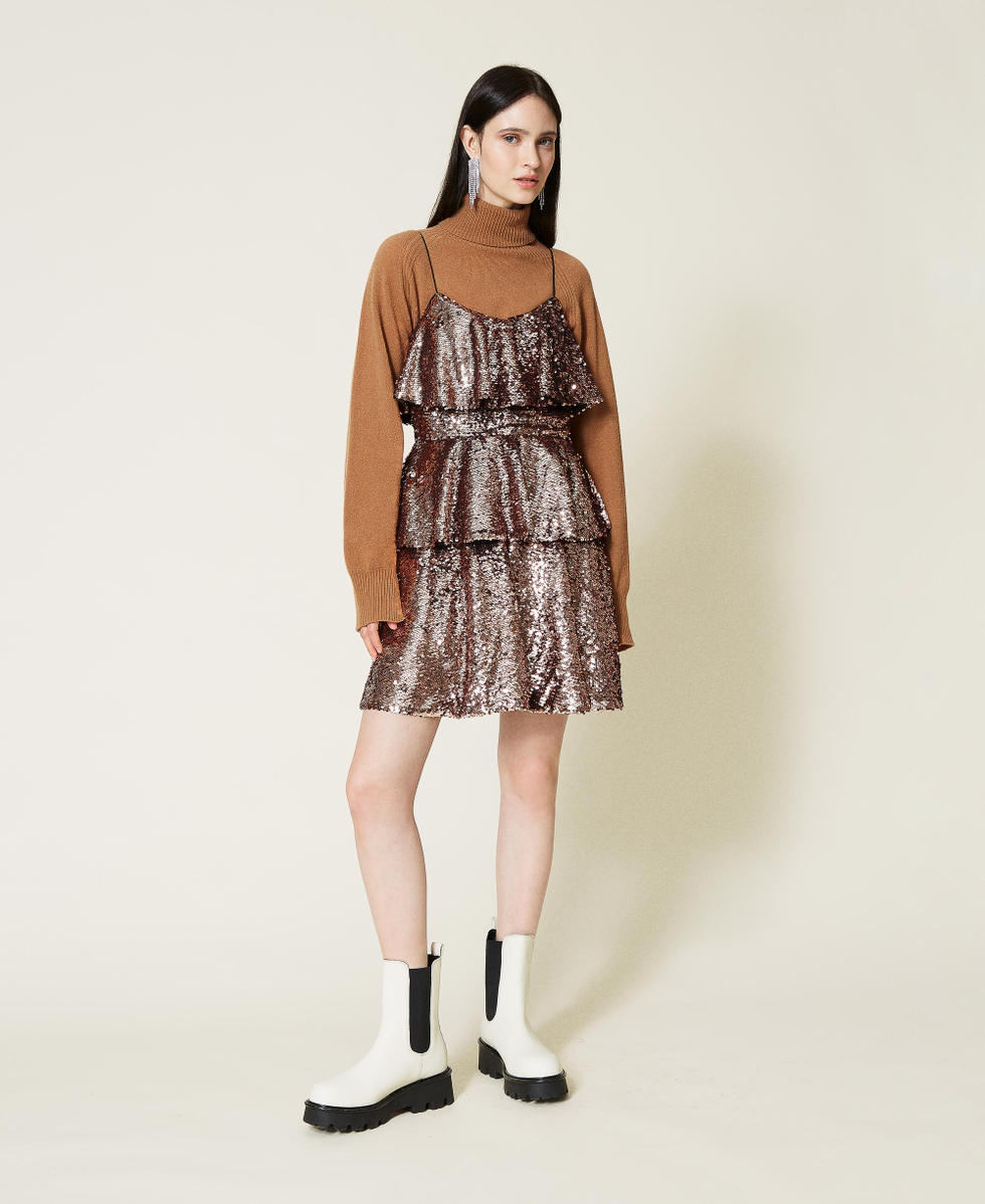 Full sequin dress Canyon Pink Woman 212TT2230-01