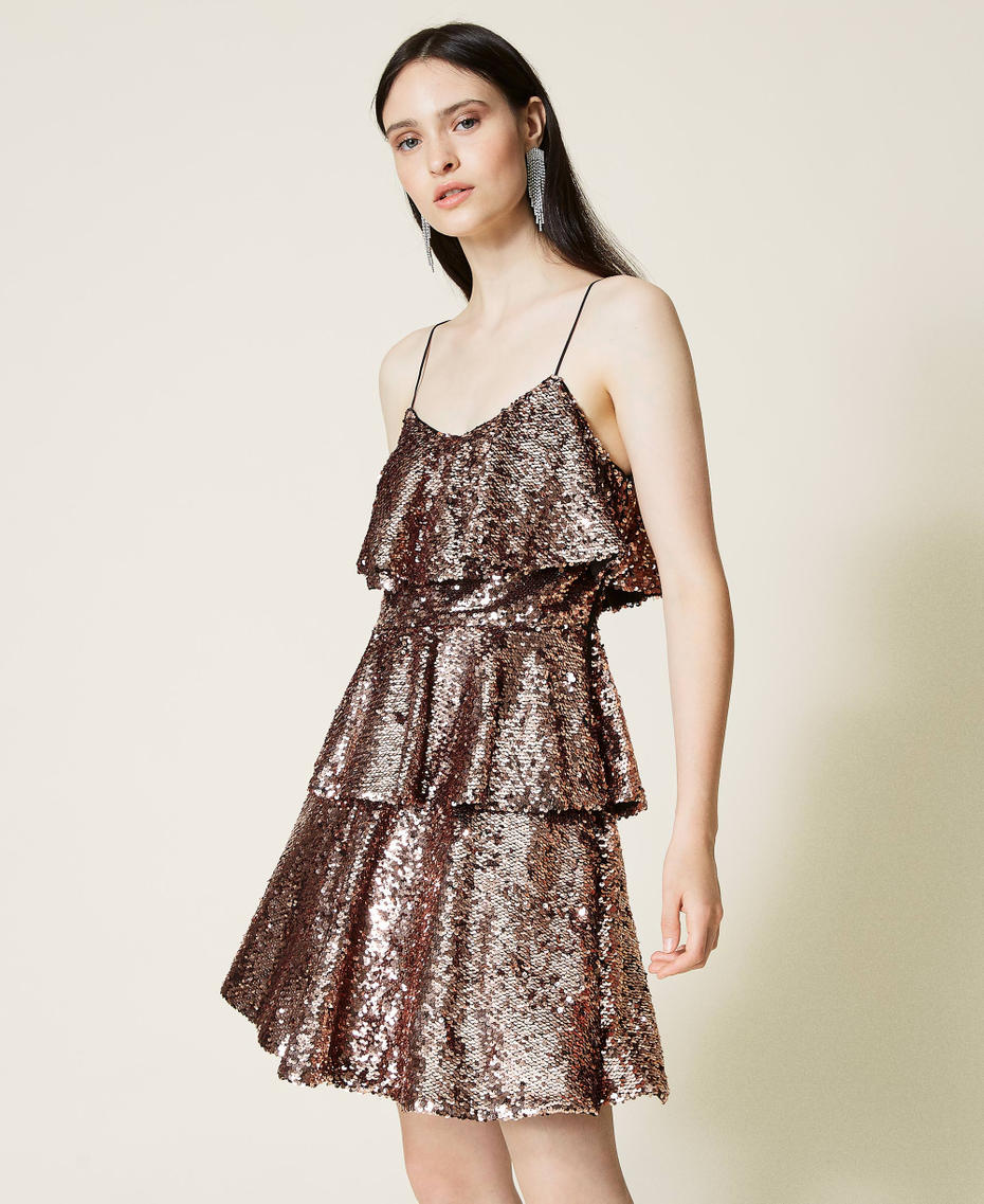Платье, полностью украшенное пайетками Розовый Canyon женщина 212TT2230-05