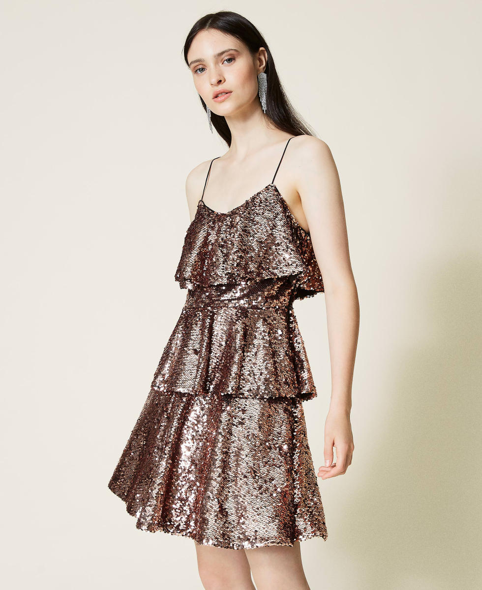 Full sequin dress Woman Orange TWINSET Milano