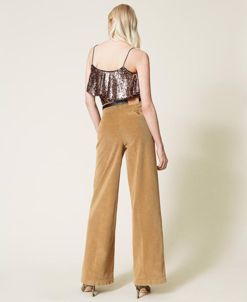 Full sequin top Canyon Pink Woman 212TT2231-03