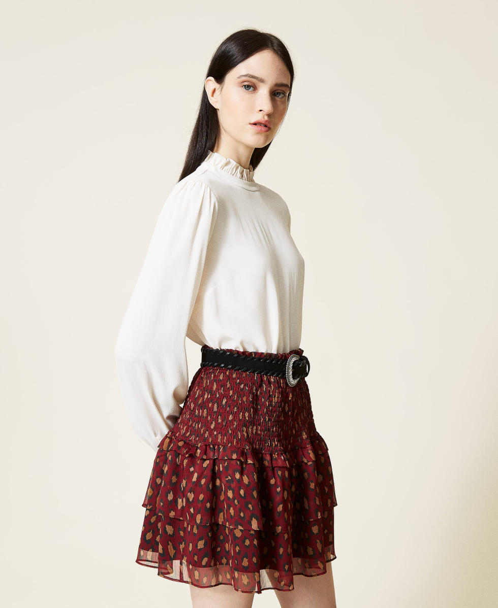 Jupe en cr pon imprim animalier Femme Rouge TWINSET Milano