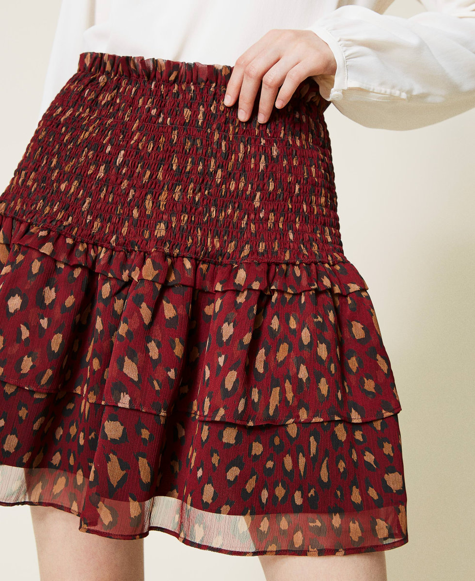 Jupe en cr pon imprim animalier Femme Rouge TWINSET Milano