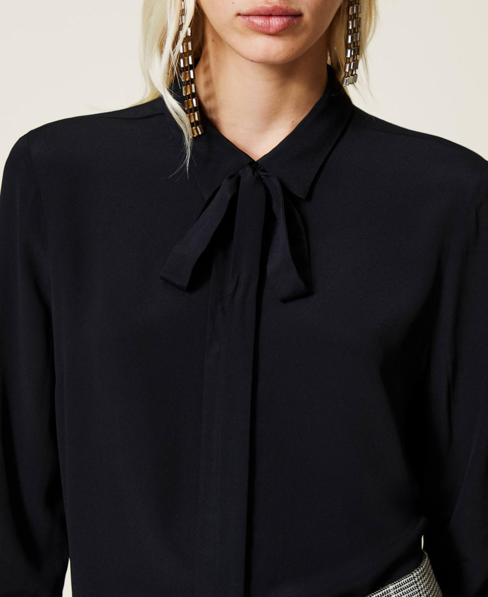 Silk blend shirt Black Woman 212TT2300-04