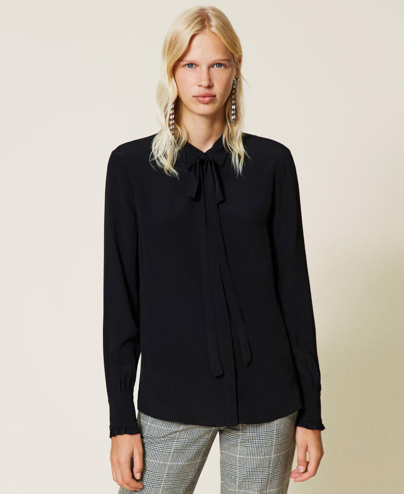 Camicia in misto seta Nero Donna 212TT2300-05