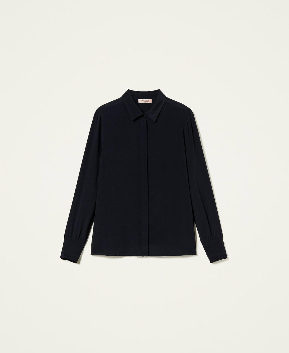 Silk blend shirt Black Woman 212TT2300-0S
